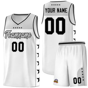 Custom White Gray Color Block Sets Sports Uniform Basketball Jersey