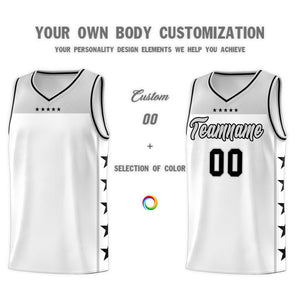 Custom White Gray Color Block Sets Sports Uniform Basketball Jersey