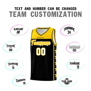 Custom Black Yellow Color Block Sets Sports Uniform Basketball Jersey