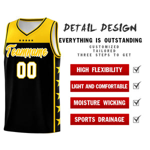 Custom Black Yellow Color Block Sets Sports Uniform Basketball Jersey