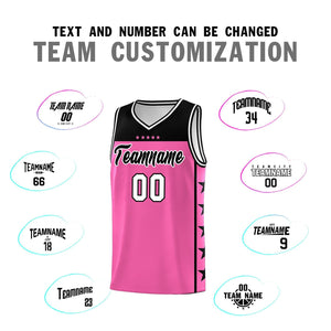 Custom Pink Black Color Block Sets Sports Uniform Basketball Jersey