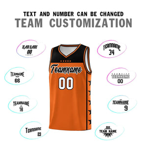 Custom Orange Black Color Block Sets Sports Uniform Basketball Jersey