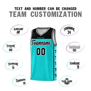 Custom Bright Green Black Color Block Sets Sports Uniform Basketball Jersey