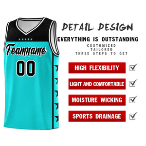 Custom Bright Green Black Color Block Sets Sports Uniform Basketball Jersey