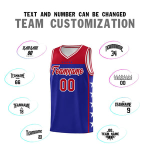 Custom Royal Red Color Block Sets Sports Uniform Basketball Jersey