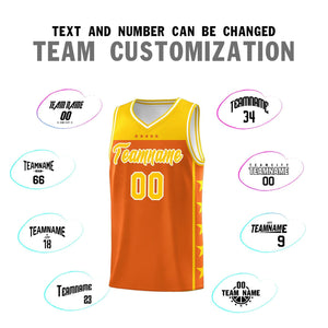 Custom Orange Yellow Color Block Sets Sports Uniform Basketball Jersey