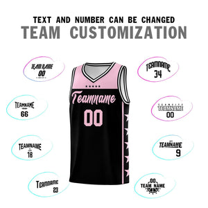 Custom Black Light Pink Color Block Sets Sports Uniform Basketball Jersey