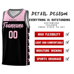 Custom Black Light Pink Color Block Sets Sports Uniform Basketball Jersey