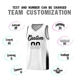 Custom White Gray-Black Personalized Two Tone Font Sports Uniform Basketball Jersey