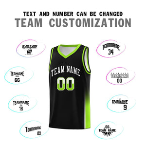 Custom Black White-Neon Green Personalized Two Tone Font Sports Uniform Basketball Jersey