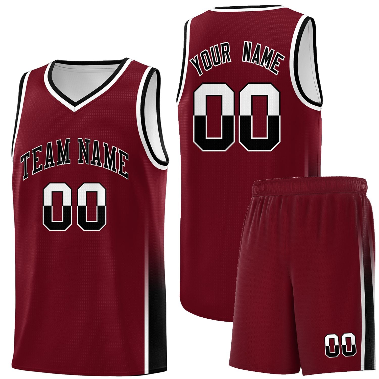 Custom Crimson White-Black Personalized Two Tone Font Sports Uniform Basketball Jersey