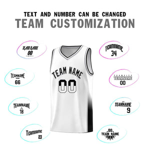 Custom White Gray-Black Personalized Two Tone Font Sports Uniform Basketball Jersey