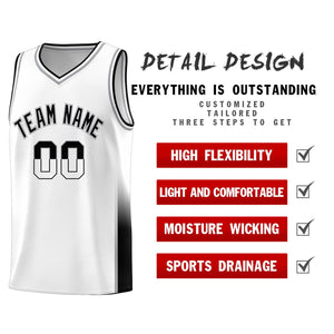 Custom White Gray-Black Personalized Two Tone Font Sports Uniform Basketball Jersey