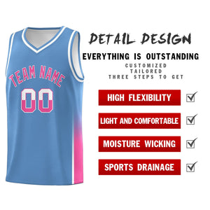 Custom Light Blue White-Pink Personalized Two Tone Font Sports Uniform Basketball Jersey