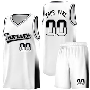 Custom White Gray-Black Personalized Two Tone Font Sports Uniform Basketball Jersey