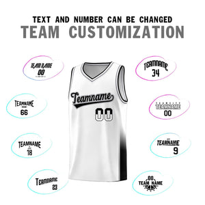 Custom White Gray-Black Personalized Two Tone Font Sports Uniform Basketball Jersey