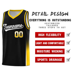 Custom Black White-Yellow Personalized Two Tone Font Sports Uniform Basketball Jersey