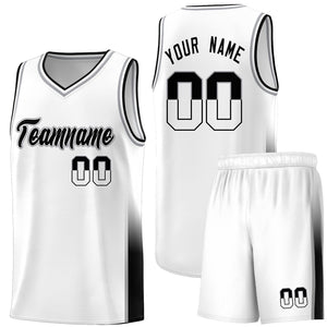 Custom White Gray-Black Personalized Two Tone Font Sports Uniform Basketball Jersey