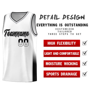 Custom White Gray-Black Personalized Two Tone Font Sports Uniform Basketball Jersey