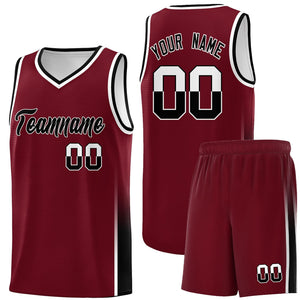 Custom Crimson White-Black Personalized Two Tone Font Sports Uniform Basketball Jersey