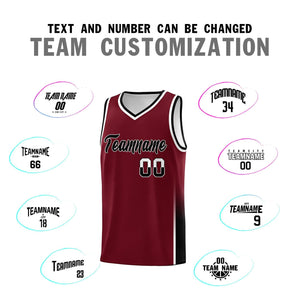 Custom Crimson White-Black Personalized Two Tone Font Sports Uniform Basketball Jersey