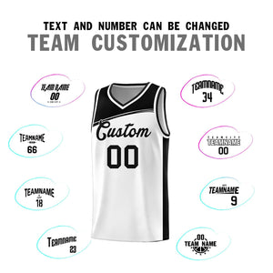 Custom White Black Color Block Sports Uniform Basketball Jersey