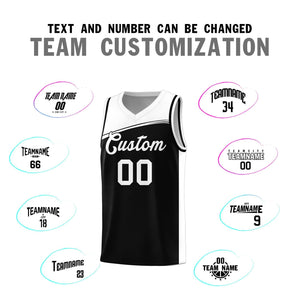 Custom Black White Color Block Sports Uniform Basketball Jersey