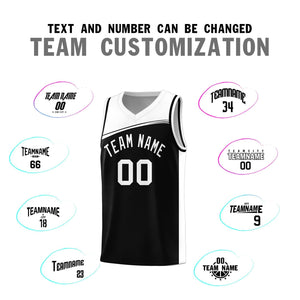 Custom Black White Color Block Sports Uniform Basketball Jersey