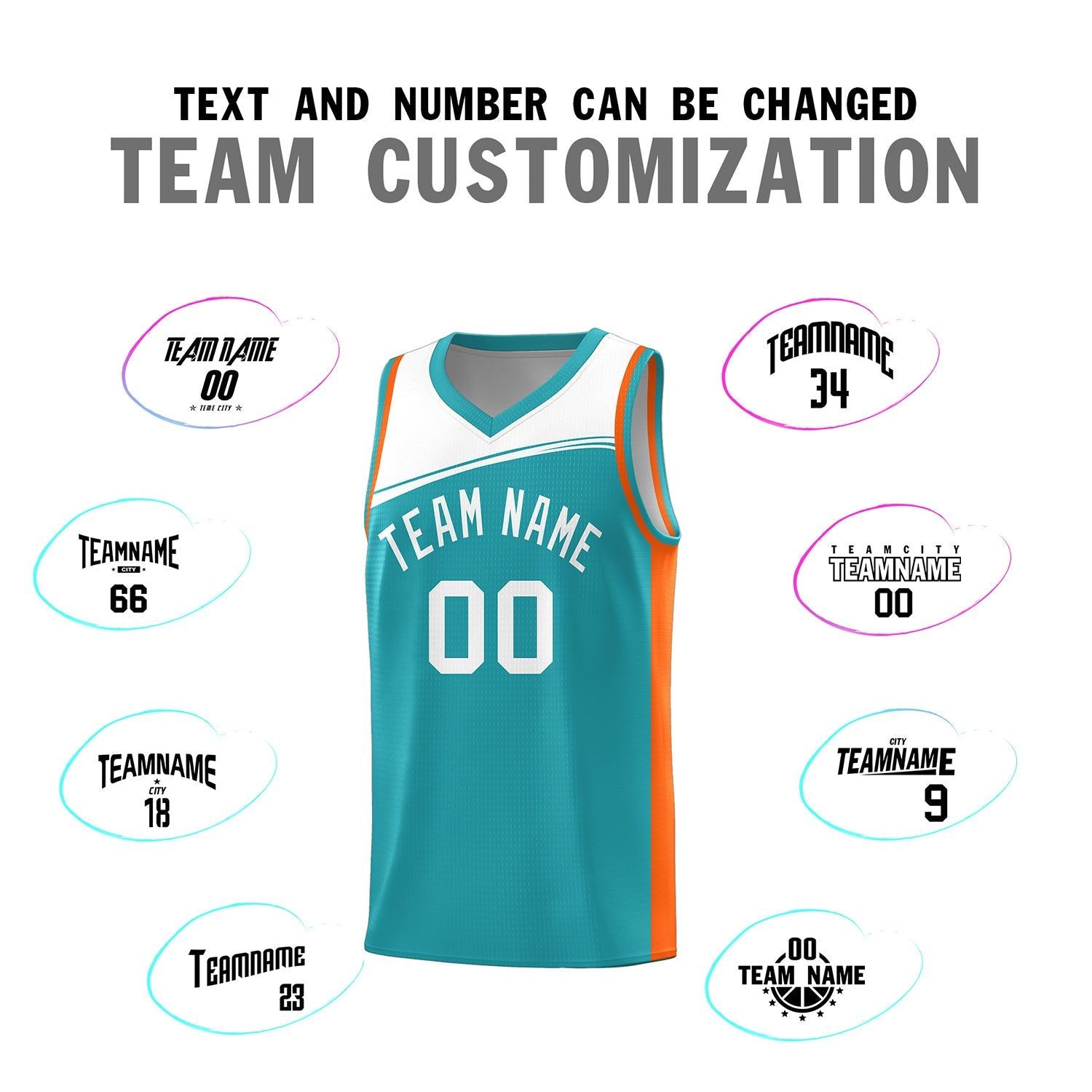 Custom Aqua White Color Block Sports Uniform Basketball Jersey