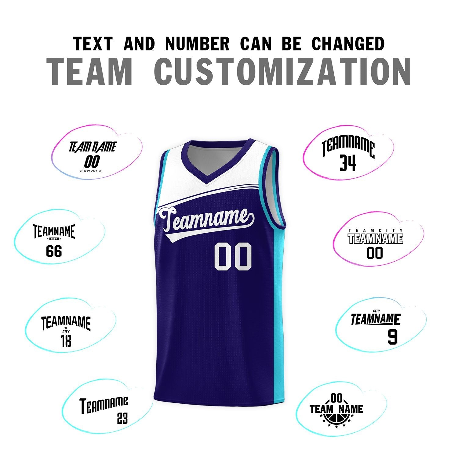 Custom Purple White Color Block Sports Uniform Basketball Jersey