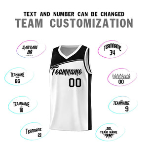 Custom White Black Color Block Sports Uniform Basketball Jersey