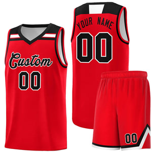 Custom Red Black-White Classic Sports Uniform Basketball Jersey