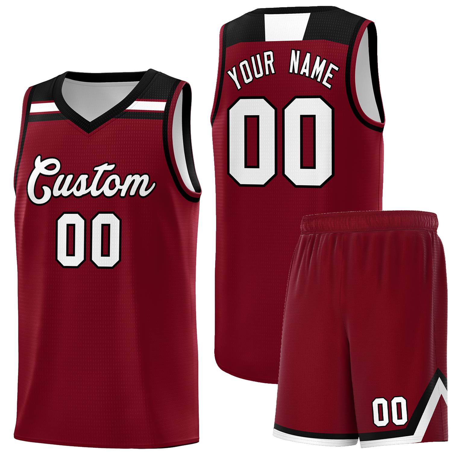 Custom Crimson White-Black Classic Sports Uniform Basketball Jersey