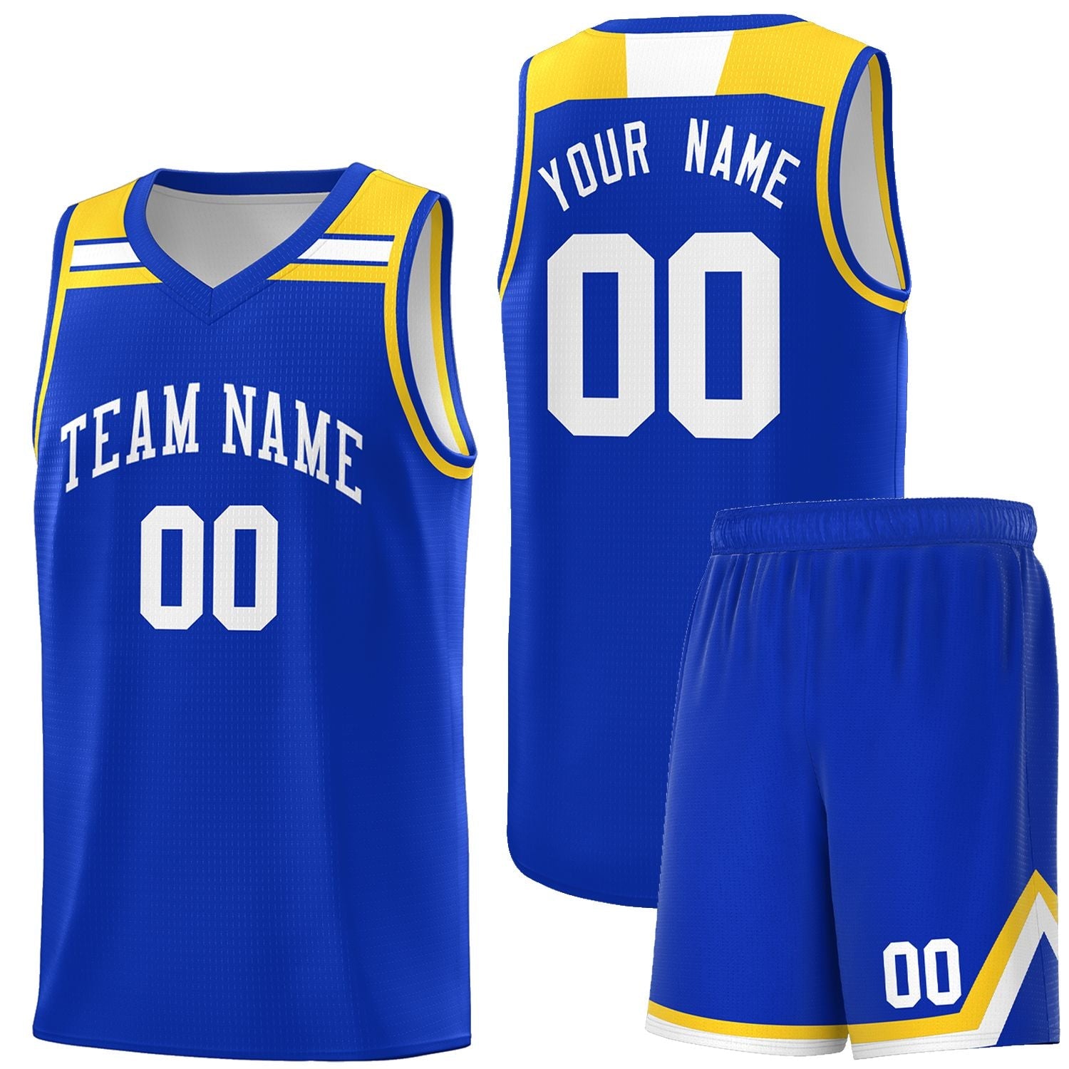 Custom Royal White-Gold Classic Sports Uniform Basketball Jersey