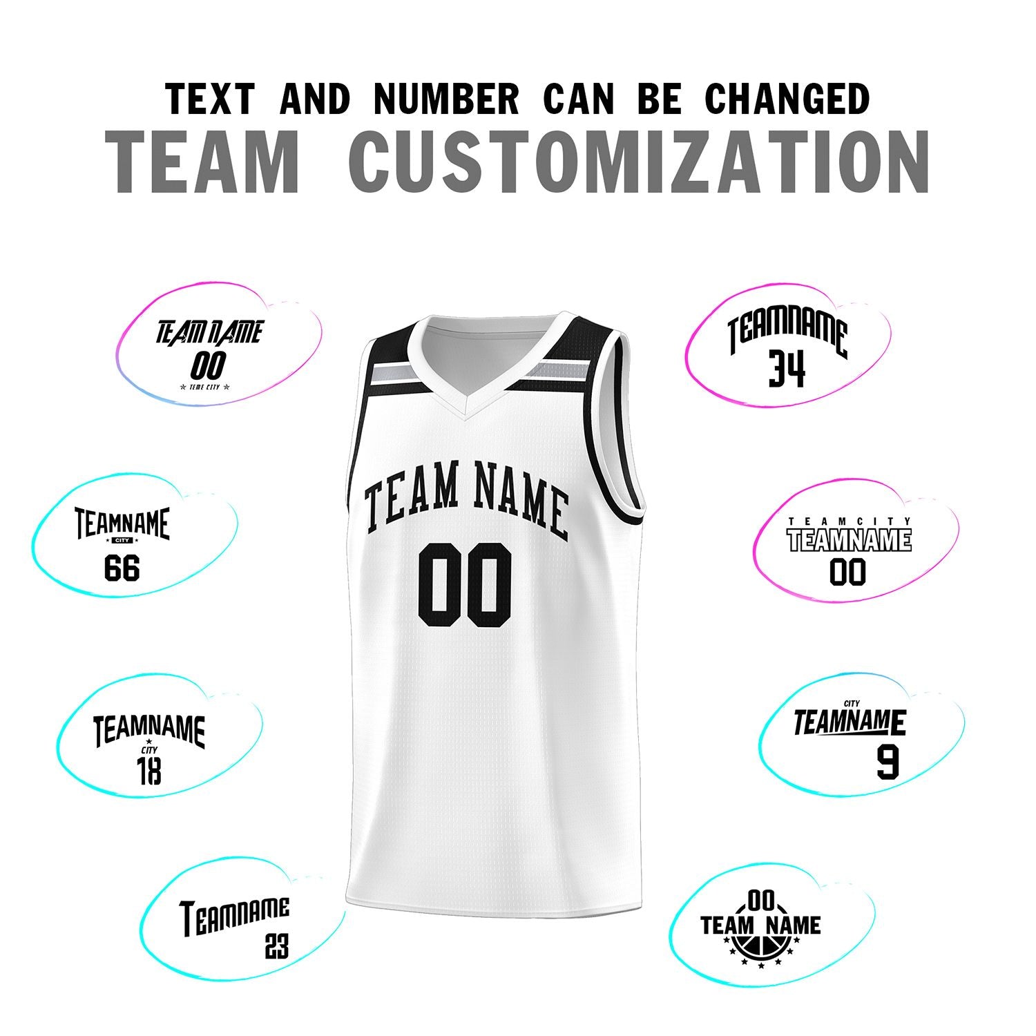 Custom White Black-Gray Classic Sports Uniform Basketball Jersey