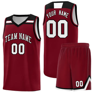 Custom Crimson White-Black Classic Sports Uniform Basketball Jersey