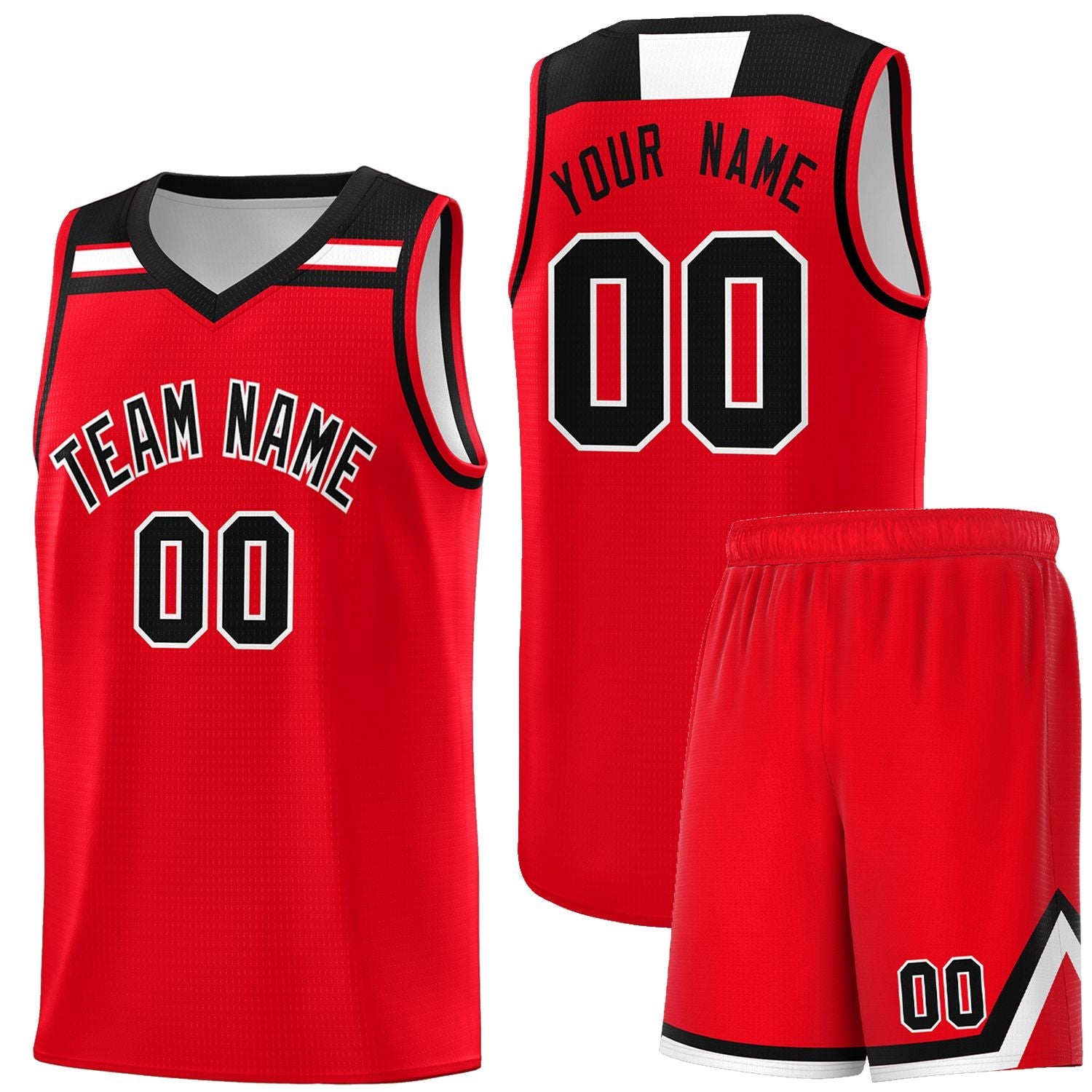 Custom Red Black-White Classic Sports Uniform Basketball Jersey