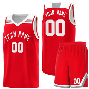 Custom Red White-Gray Classic Sports Uniform Basketball Jersey