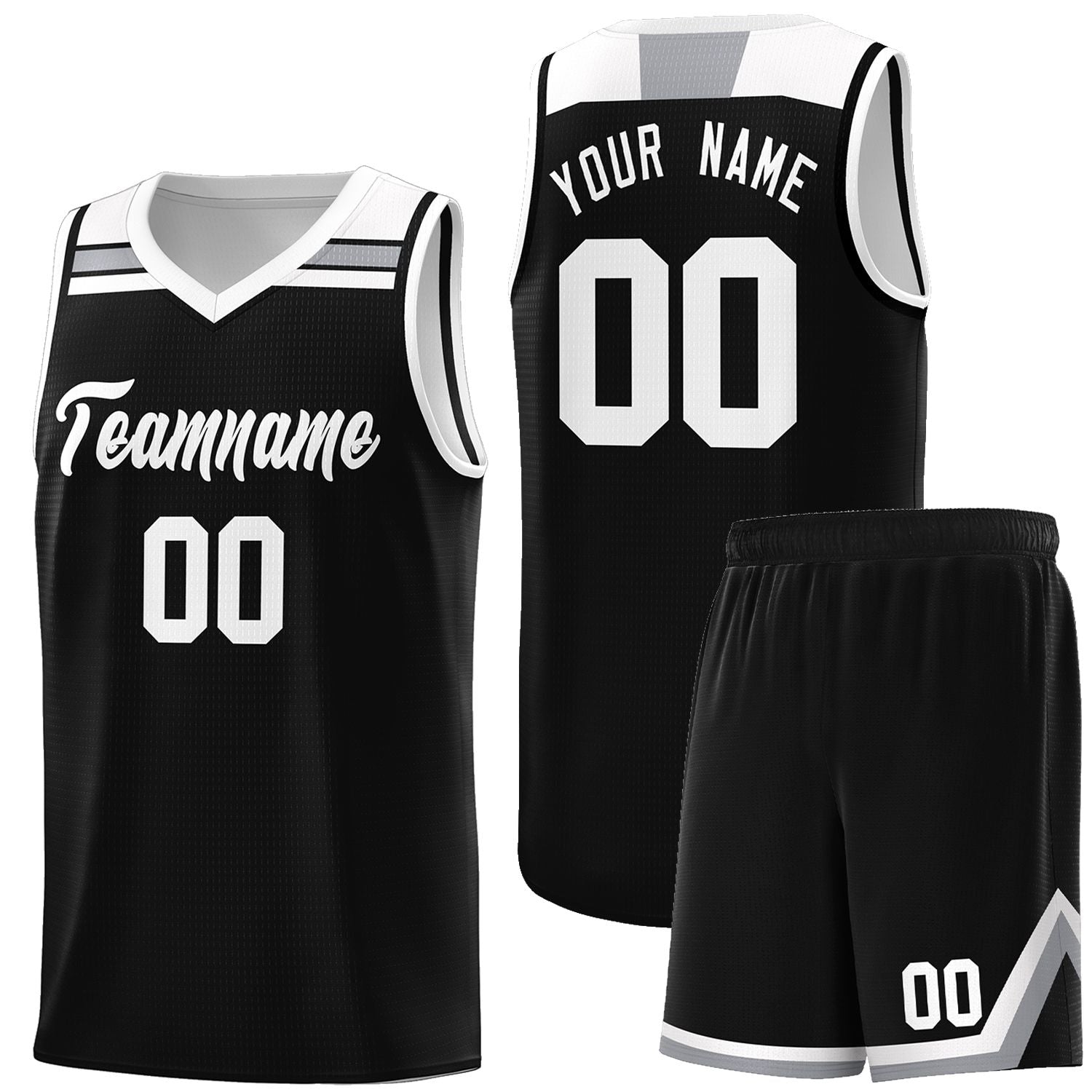 Custom Black White-Gray Classic Sports Uniform Basketball Jersey