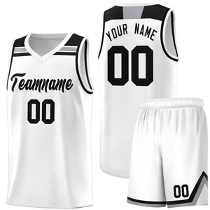 Custom White Black-Gray Classic Sports Uniform Basketball Jersey