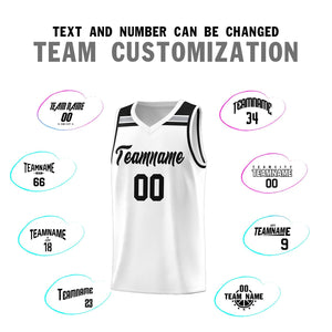 Custom White Black-Gray Classic Sports Uniform Basketball Jersey