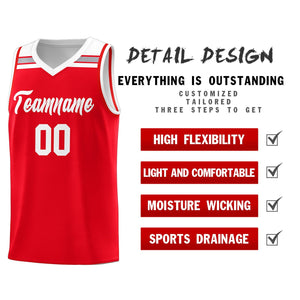 Custom Red White-Gray Classic Sports Uniform Basketball Jersey