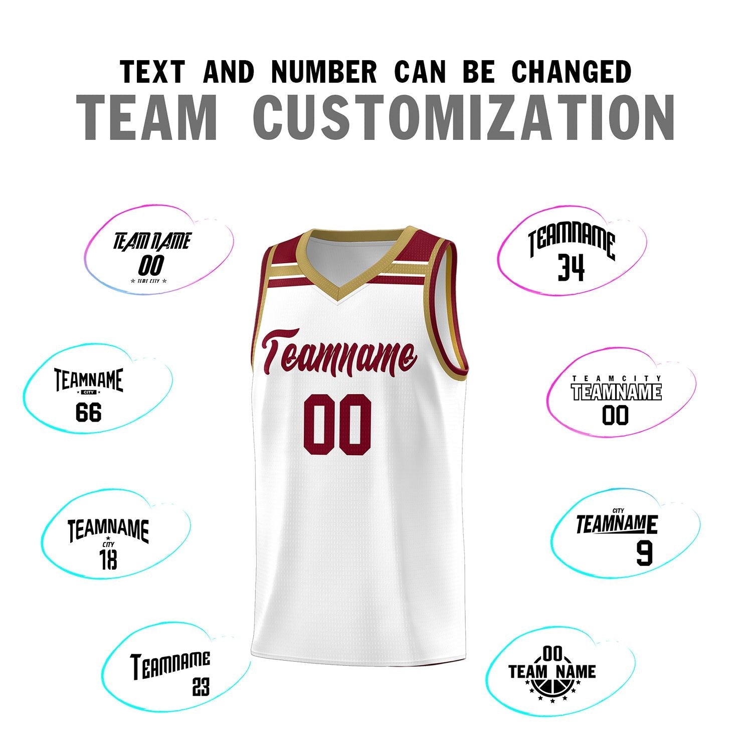 Custom White Crimson-Old Gold Classic Sports Uniform Basketball Jersey