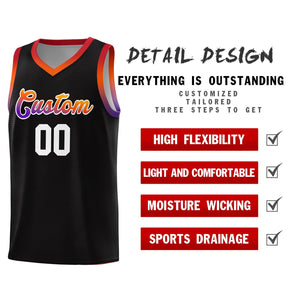 Custom Black Personalized Gradient Font Sports Uniform Basketball Jersey