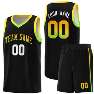 Custom Black Personalized Gradient Font Sports Uniform Basketball Jersey