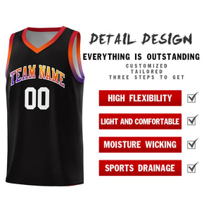 Custom Black Personalized Gradient Font Sports Uniform Basketball Jersey