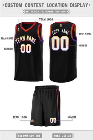 Custom Black Personalized Gradient Font Sports Uniform Basketball Jersey