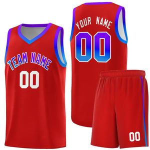 Custom Red Personalized Gradient Font Sports Uniform Basketball Jersey