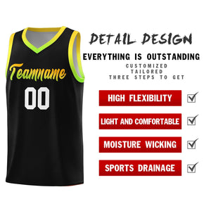 Custom Black Personalized Gradient Font Sports Uniform Basketball Jersey