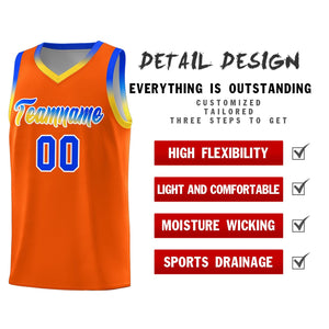 Custom Orange Personalized Gradient Font Sports Uniform Basketball Jersey